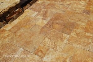 French Pattern Gold Travertine Pavers