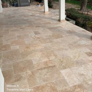 French Pattern Ivory Swirl® Tumbled Premium Select Travertine Tiles