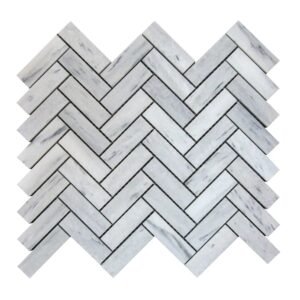 Solto White 1×3 Herringbone Mosaics