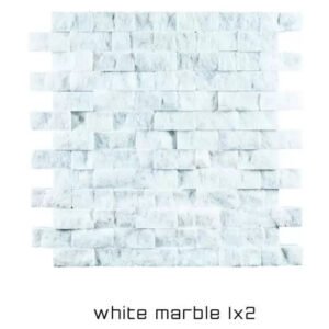 Splitface 1×2 White Marble