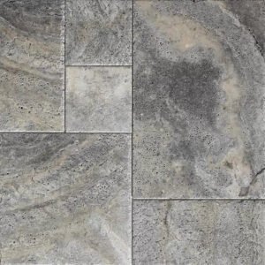 Silver Travertine Chiseled Edge Tiles