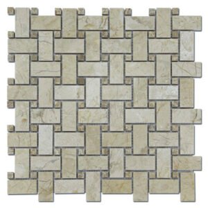 Stone USA Basket Weave Crema Nouva w/Emp. Polished TM 06-5197